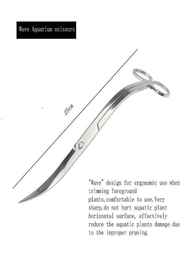 VAYINATO PetzLifeworld Planted Aquarium Aquascaping Stainless Steel Tools 27CM (Curved Wave Scissors) - Image 4